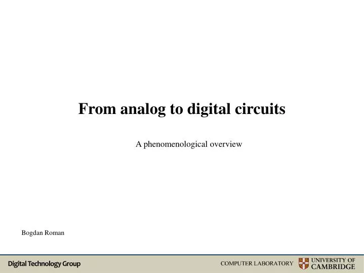 from analog to digital circuits