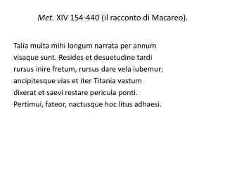 met xiv 154 440 il racconto di macareo