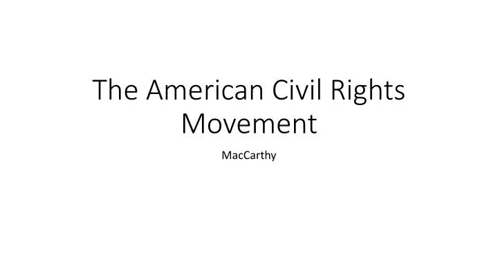 the american civil rights movement