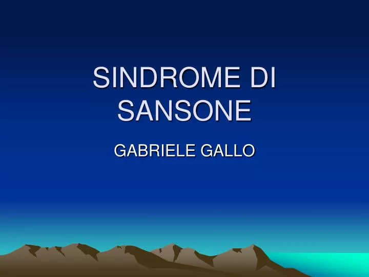 sindrome di sansone