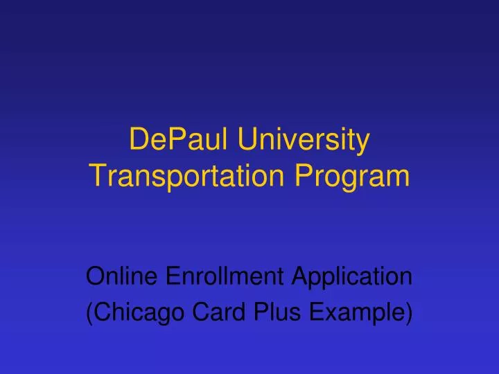 depaul university transportation program
