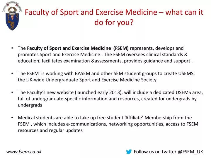 faculty of sport and exercise medicine what can it do for you