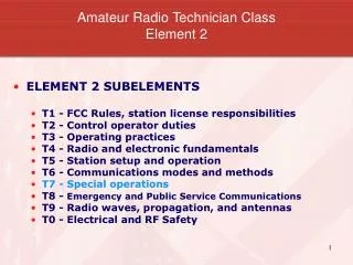 Amateur Radio Technician Class Element 2