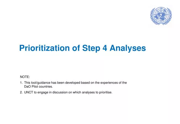 prioritization of step 4 analyses