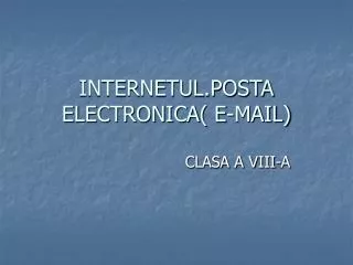 internetul posta electronica e mail