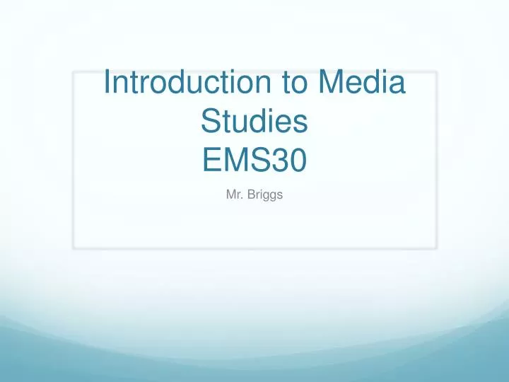 introduction to media studies ems30