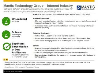 Product : Pulse Analytics – Social Media Analytics By SAP HANA One (Cloud)