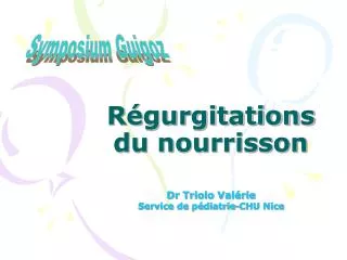 r gurgitations du nourrisson