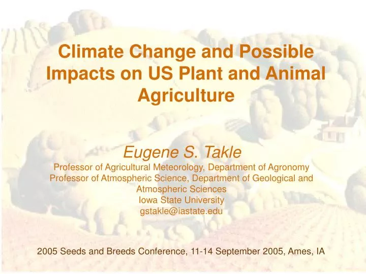 climate change and possible impacts on us plant and animal agriculture
