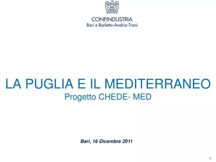 la puglia e il mediterraneo progetto chede med