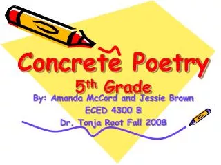 Concrete Poetry 5 th Grade