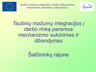 tautini ma um integracijos darbo rink paramos mechanizmo suk rimas ir i bandymas al inink rajone