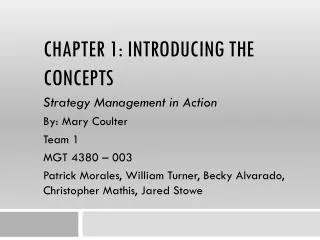 Chapter 1 : Introducing the Concepts