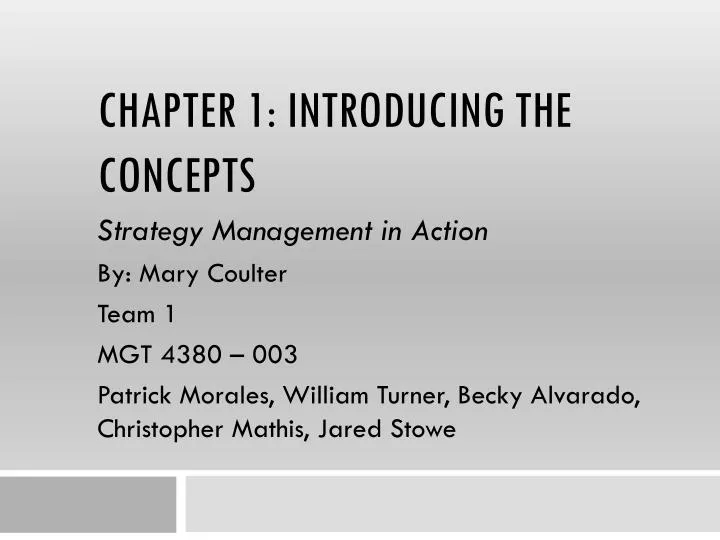 chapter 1 introducing the concepts