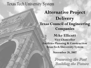 Alternative Project Delivery Texas Council of Engineering Companies