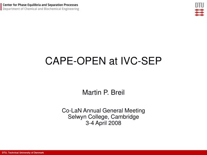 cape open at ivc sep