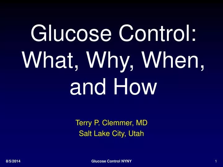 glucose control what why when and how