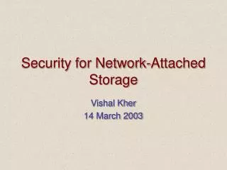 Security for Network-Attached Storage