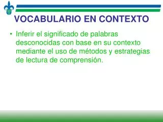 VOCABULARIO EN CONTEXTO