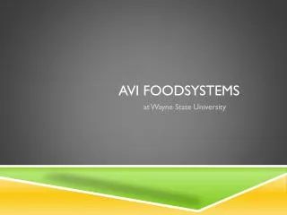 AVI FOODSYSTEMS