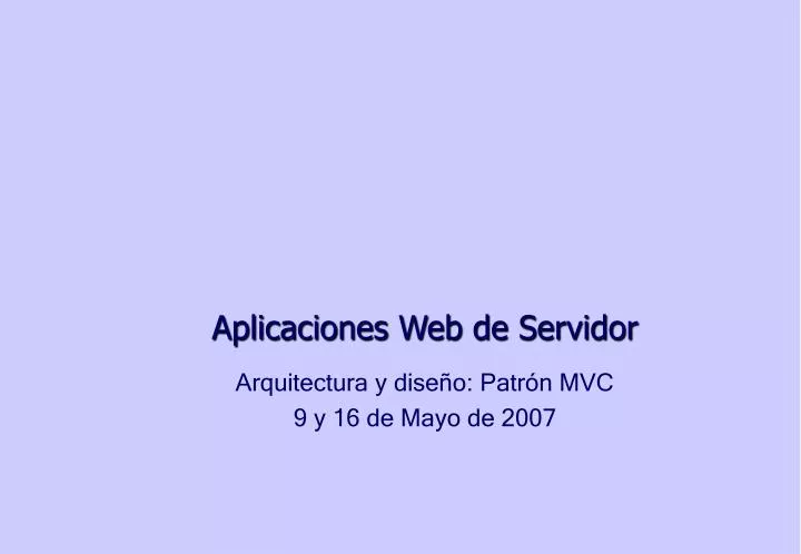 aplicaciones web de servidor