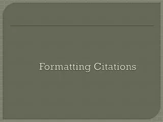 Formatting Citations