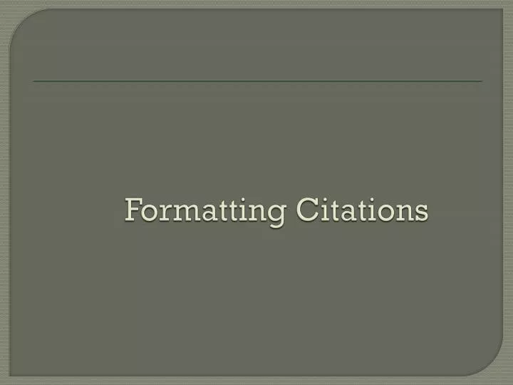 formatting citations