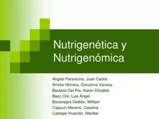 nutrigen tica y nutrigen mica