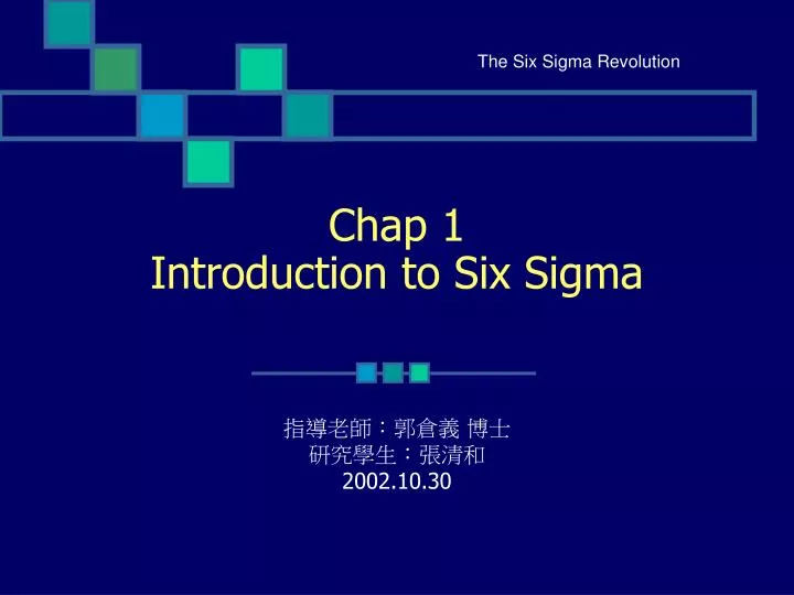 chap 1 introduction to six sigma