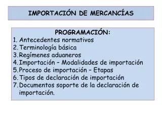 importaci n de mercanc as