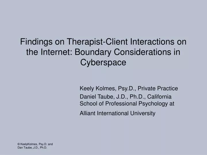 findings on therapist client interactions on the internet boundary considerations in cyberspace