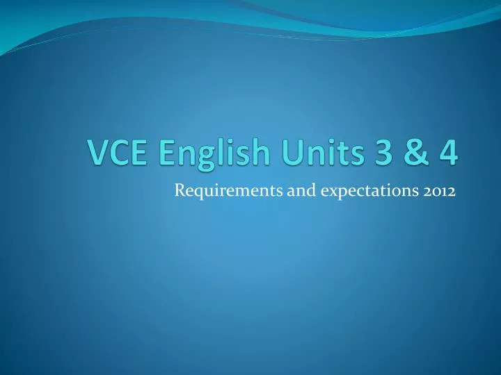 vce english units 3 4