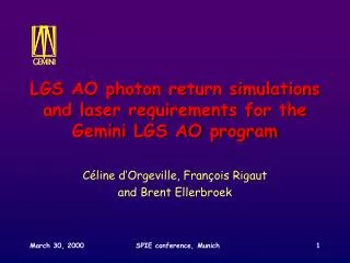 LGS AO photon return simulations and laser requirements for the Gemini LGS AO program