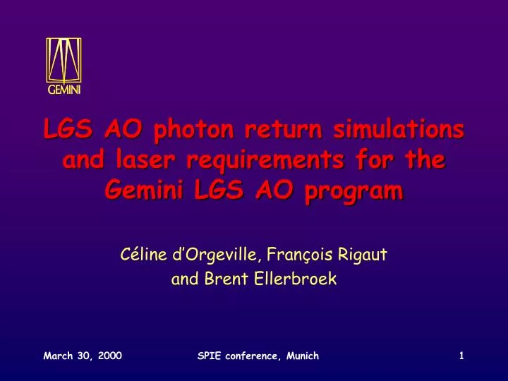 lgs ao photon return simulations and laser requirements for the gemini lgs ao program