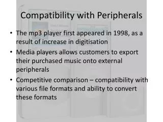 Compatibility with Peripherals