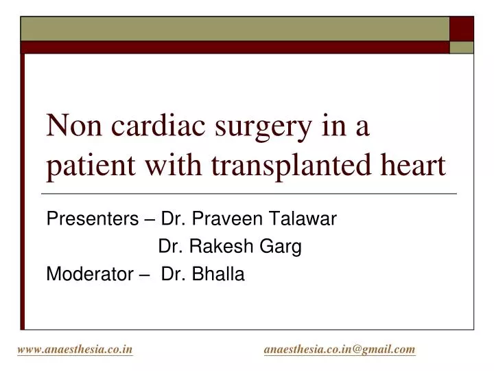 non cardiac surgery in a patient with transplanted heart