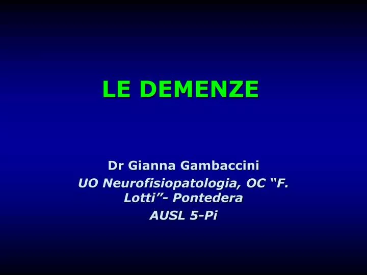 le demenze