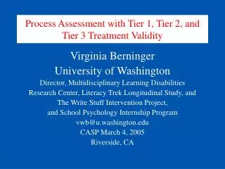Process Assessment with Tier 1, Tier 2, and Tier 3 Treatment Validity
