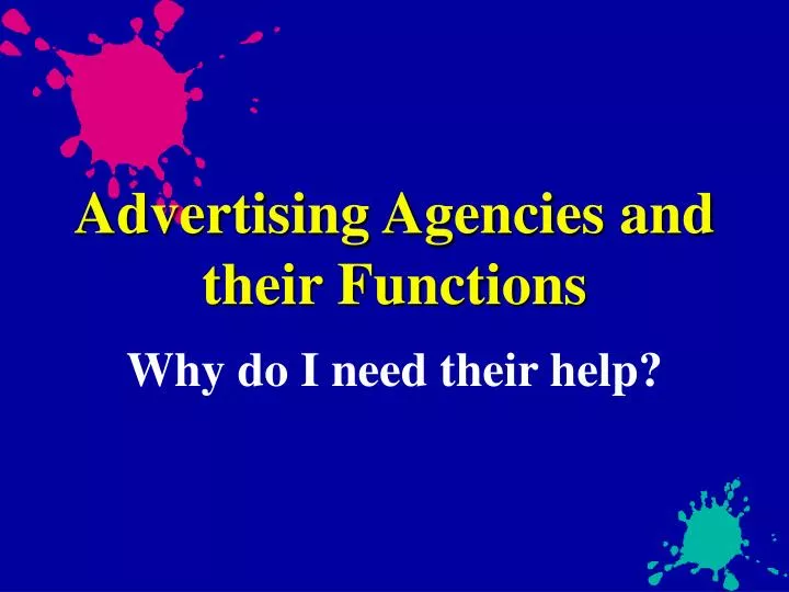 advertising agencies and their functions