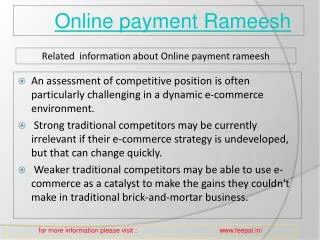 online payment rameesh facilitates the parents from tension