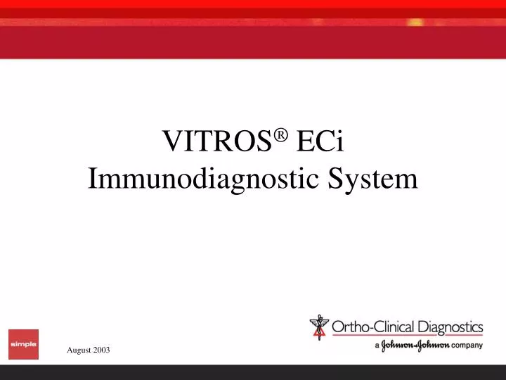 vitros eci immunodiagnostic system