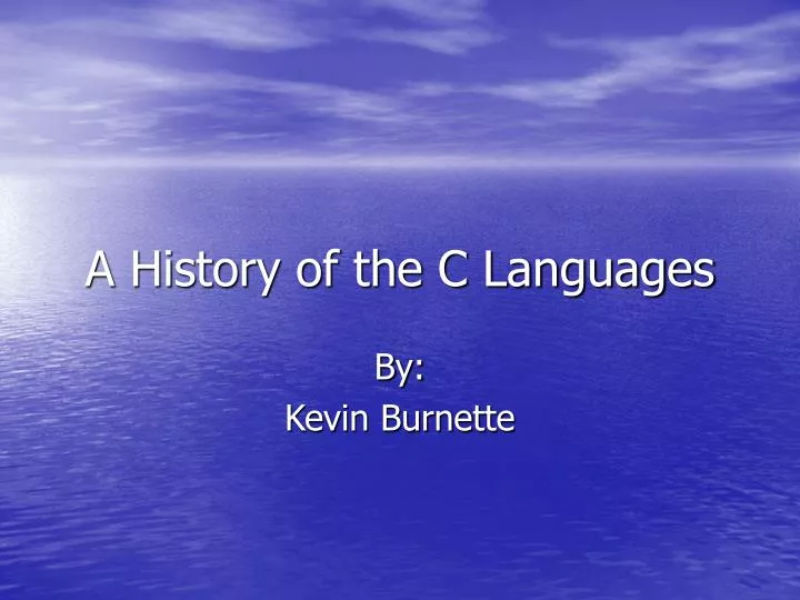 a history of the c languages