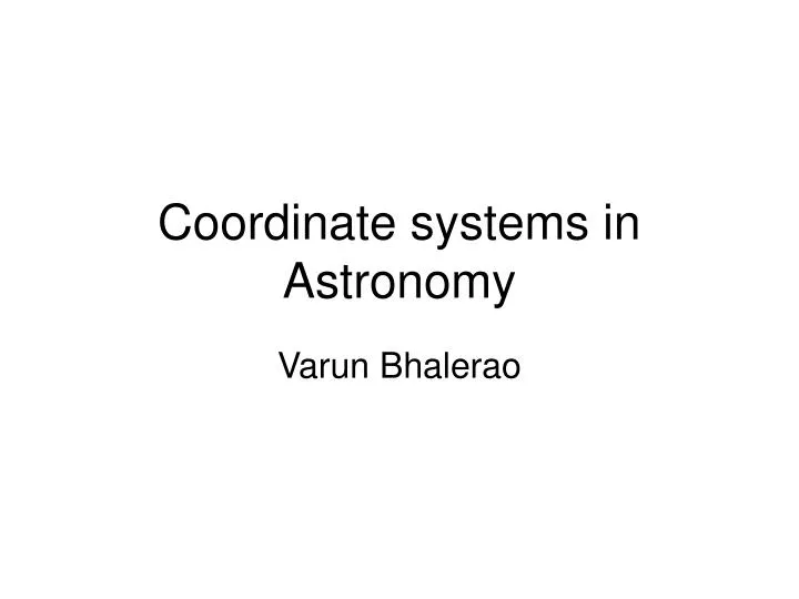 coordinate systems in astronomy