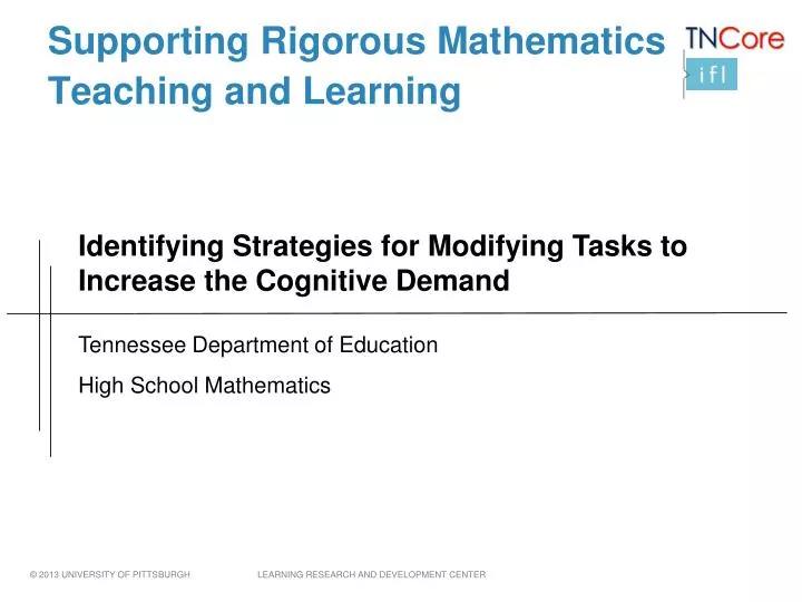 supporting rigorous mathematics teaching and learning