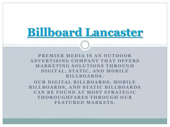 billboard lancaster
