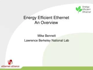 Energy Efficient Ethernet An Overview
