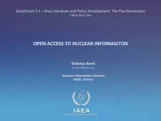 OPEN ACCESS TO NUCLEAR INFORMAITON