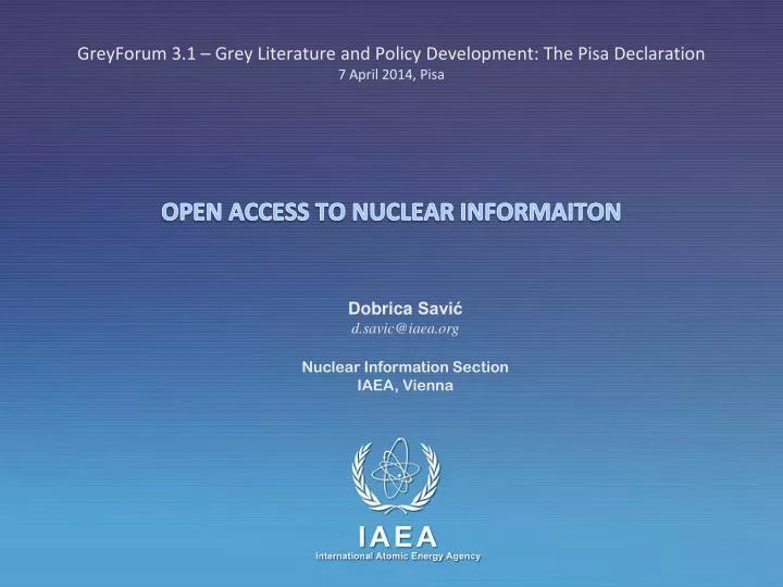open access to nuclear informaiton