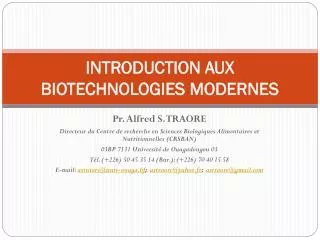 introduction aux biotechnologies modernes