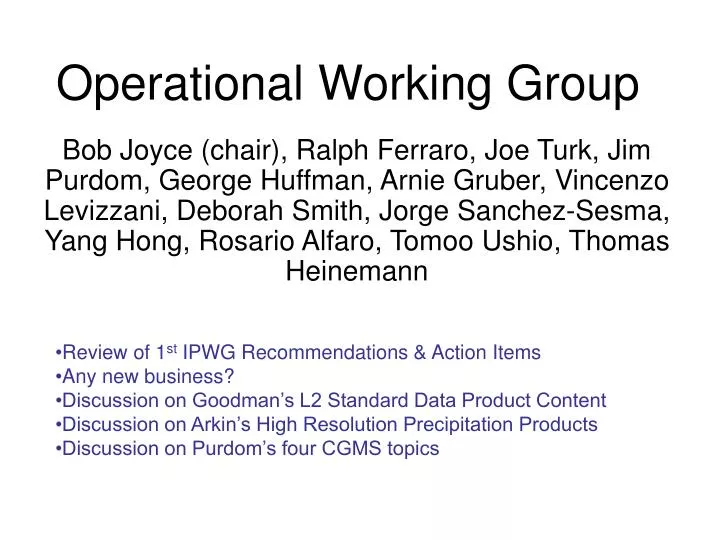 operational working group